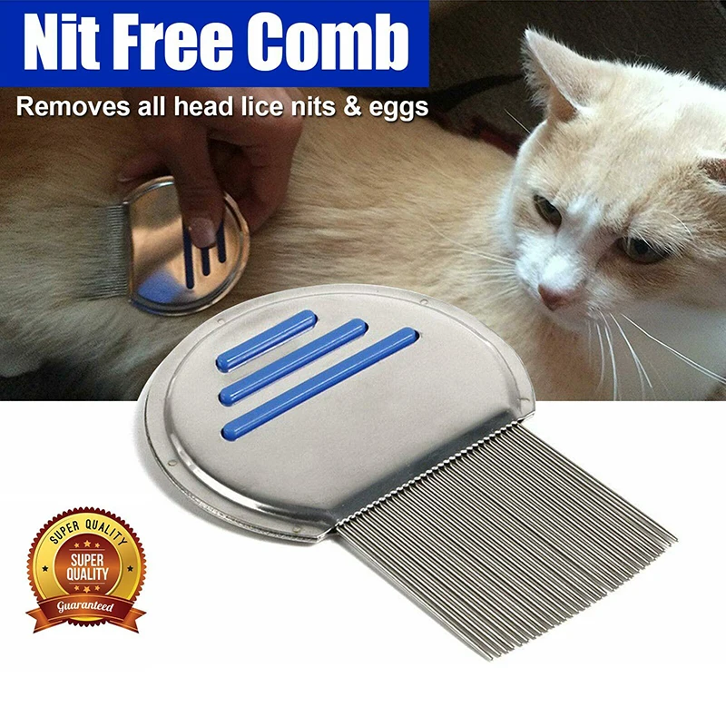 3 Color Pet Removes Flea Comb Cat Dog for nits & eggs Removal Tools Pets products Steel Metal Head gr8 | Дом и сад
