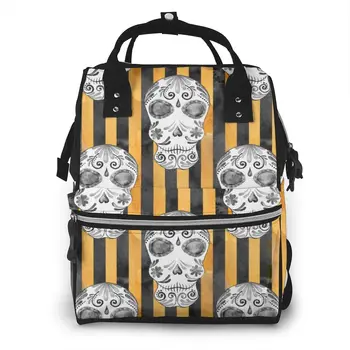 Skull Head Stripe Print Nappy Backpack Mummy Bag Large Capacity Mom Baby Multi-function Waterproof Outdoor Travel Diaper Bags
Skull Head Stripe Print Nappy Backpack Mummy Bag Large Capacity Mom Baby Multi-function Waterproof Outdoor Travel Diaper Bags