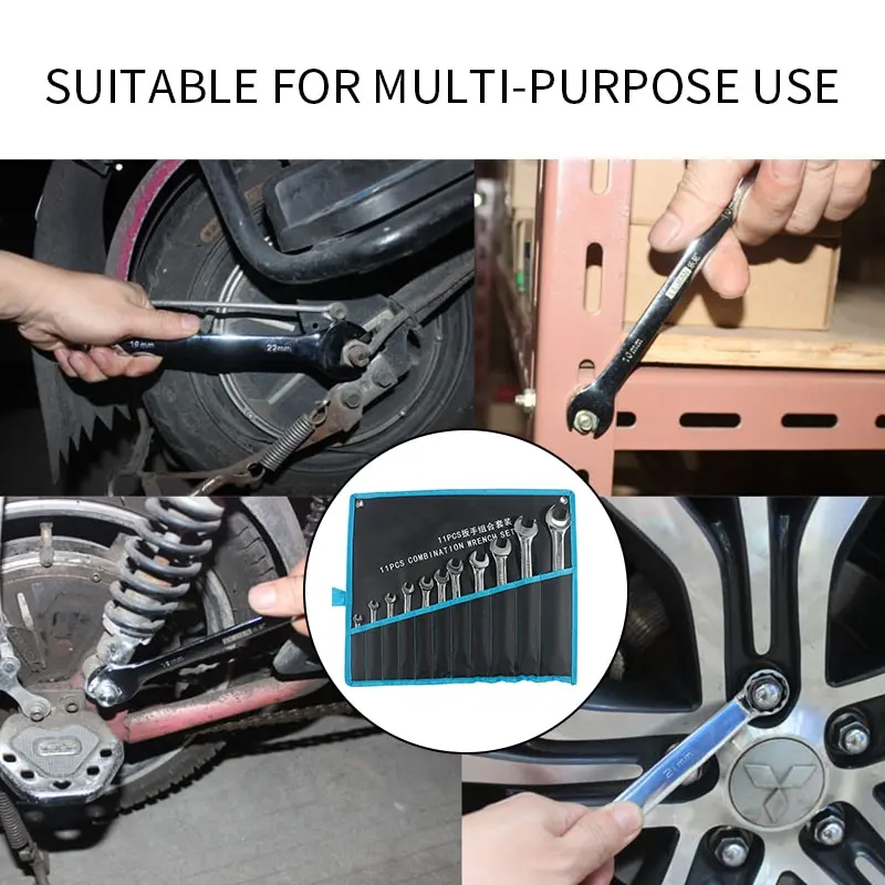 Ratchet Combination Wrench Set Chrome Vanadium Steel Wrench Set Car Repair Tool Set Of Wrench With Rolling Pouch
Ratchet Combination Wrench Set Chrome Vanadium Steel Wrench Set Car Repair Tool Set Of Wrench With Rolling Pouch