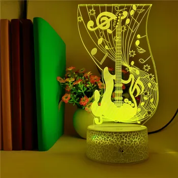 App Control Guitar 3D LED USB Lighting Musical Note Cable Fashion Creative Music Guitar Shaped Home Decorative Multicolor Lamp
App Control Guitar 3D LED USB Lighting Musical Note Cable Fashion Creative Music Guitar Shaped Home Decorative Multicolor Lamp