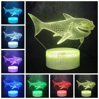 Fish Animal Fierce Shark Night Light 3D Bedside Bedroom Table Crack Lamp 7 Color LED Visual Decor Gift Kid Cartoon Flash Lava
Fish Animal Fierce Shark Night Light 3D Bedside Bedroom Table Crack Lamp 7 Color LED Visual Decor Gift Kid Cartoon Flash Lava