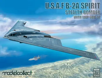 B-2A Spirit Stealth Bomber With Mop GBU-57 Modelcollect 1:72 UA72206 
B-2A Spirit Stealth Bomber With Mop GBU-57 Modelcollect 1:72 UA72206