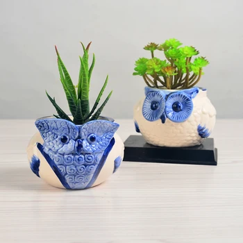 2pcs Creative Blue Ceramic Plant Pot Retro Vintage Succulents Plant Pot for Home Office Workshop (Blue Owl)
2pcs Creative Blue Ceramic Plant Pot Retro Vintage Succulents Plant Pot for Home Office Workshop (Blue Owl)