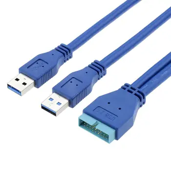 USB 3.0 male adapter cable 20pin motherboard socket 20pin to 2 port external adapter cable
USB 3.0 male adapter cable 20pin motherboard socket 20pin to 2 port external adapter cable