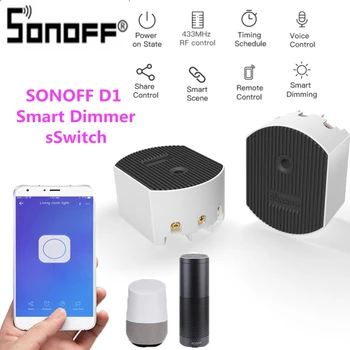 SONOFF D1 Smart Dimmer Switch RM433 RF/APP/Voice Remote Control Dimmer Switch Smart Home Light Modulator ,for Alexa Google Home
SONOFF D1 Smart Dimmer Switch RM433 RF/APP/Voice Remote Control Dimmer Switch Smart Home Light Modulator ,for Alexa Google Home