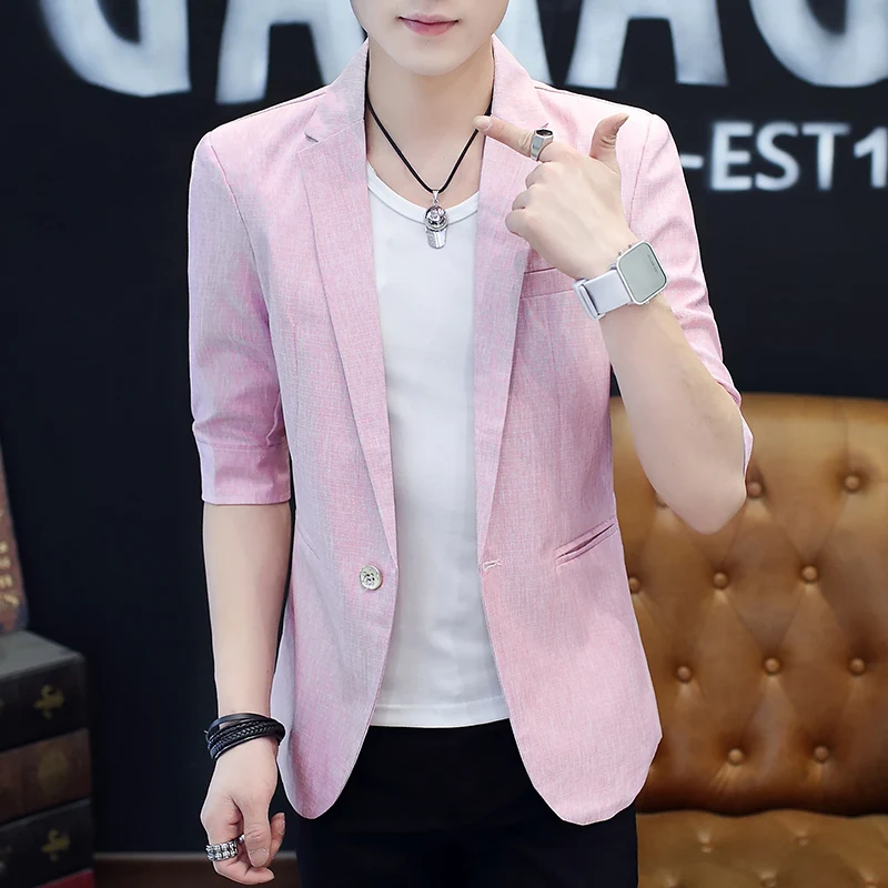 Men Slim Fit Blazer Male Half Sleeve Single Button Blazers Korean Style Fashion Casual Blazer Masculino Suit Jacket Man 3XL-M
Men Slim Fit Blazer Male Half Sleeve Single Button Blazers Korean Style Fashion Casual Blazer Masculino Suit Jacket Man 3XL-M