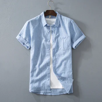 LEFT ROM Men Sexy Linen Shirts short Sleeve Business stripe Shirt Male Slim Fit Casual Solid Flax dress shirt high quality 4XL
LEFT ROM Men Sexy Linen Shirts short Sleeve Business stripe Shirt Male Slim Fit Casual Solid Flax dress shirt high quality 4XL