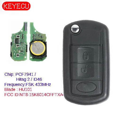 KEYECU Remote key Fob 433MHz PCF7941 Replacement for Land Rover LR3 Range Rover Sport 2005-2009 FCC ID: NT8-15K6014CFFTXA
KEYECU Remote key Fob 433MHz PCF7941 Replacement for Land Rover LR3 Range Rover Sport 2005-2009 FCC ID: NT8-15K6014CFFTXA