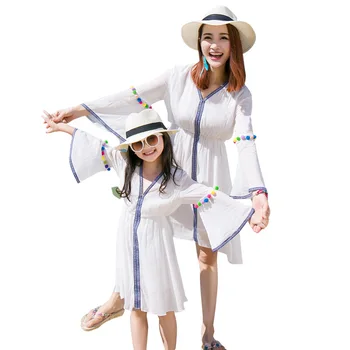 2020 Summer New Family Outfit Mom Daughter Sundress White Trumpet Sleeve Dress Bohemian Hoilday Beach Dresses
2020 Summer New Family Outfit Mom Daughter Sundress White Trumpet Sleeve Dress Bohemian Hoilday Beach Dresses
