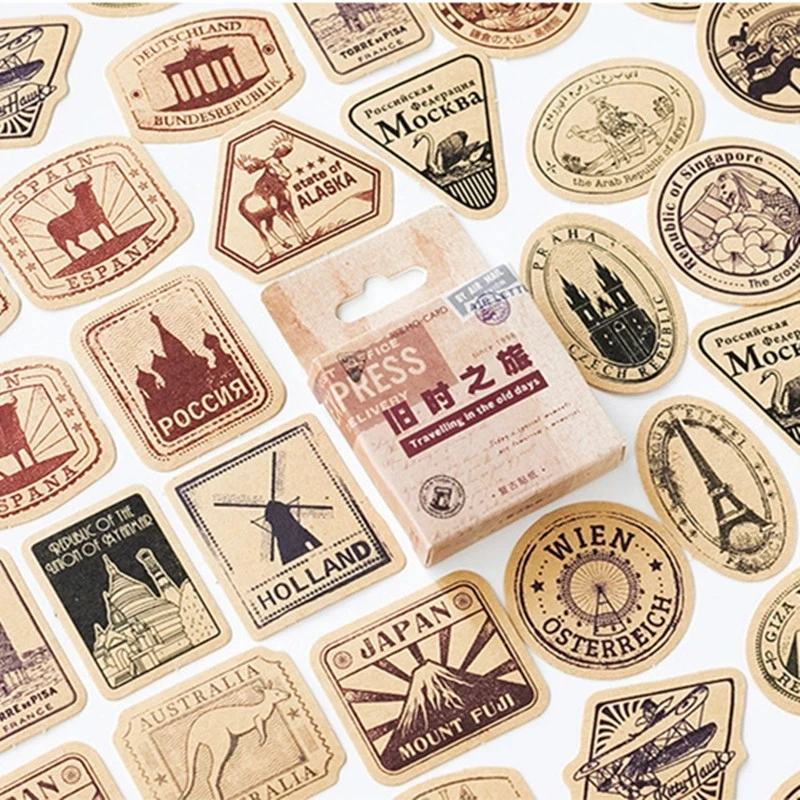 46 Pcs/pack Vintage Travelling Adhesive Stickers Decorative Album Diary Stick Label Decor Stationery Stickers
46 Pcs/pack Vintage Travelling Adhesive Stickers Decorative Album Diary Stick Label Decor Stationery Stickers