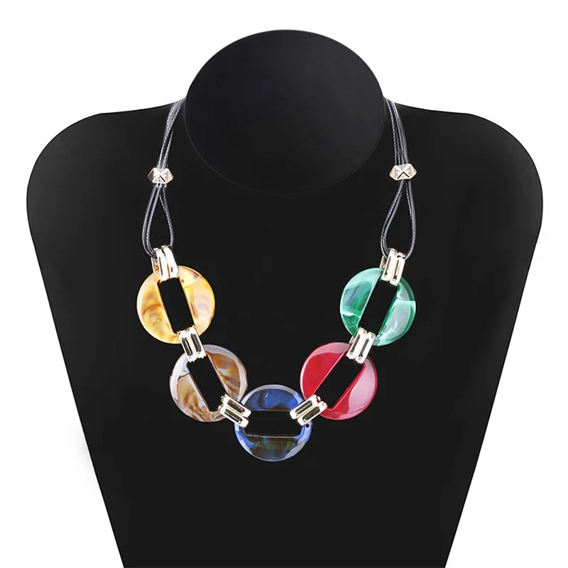 Color Acrylic Board Pendant Necklace Women's Wax Line Popular Items European and American Simple Fashion Accessories
Color Acrylic Board Pendant Necklace Women's Wax Line Popular Items European and American Simple Fashion Accessories