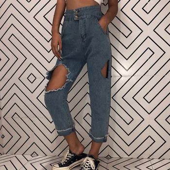 Women Jeans Western Casual Hole Zipper Thin Loose Denim Pants High Waist Hole Hollow Out Trousers Hight Street Casual Summer
Women Jeans Western Casual Hole Zipper Thin Loose Denim Pants High Waist Hole Hollow Out Trousers Hight Street Casual Summer