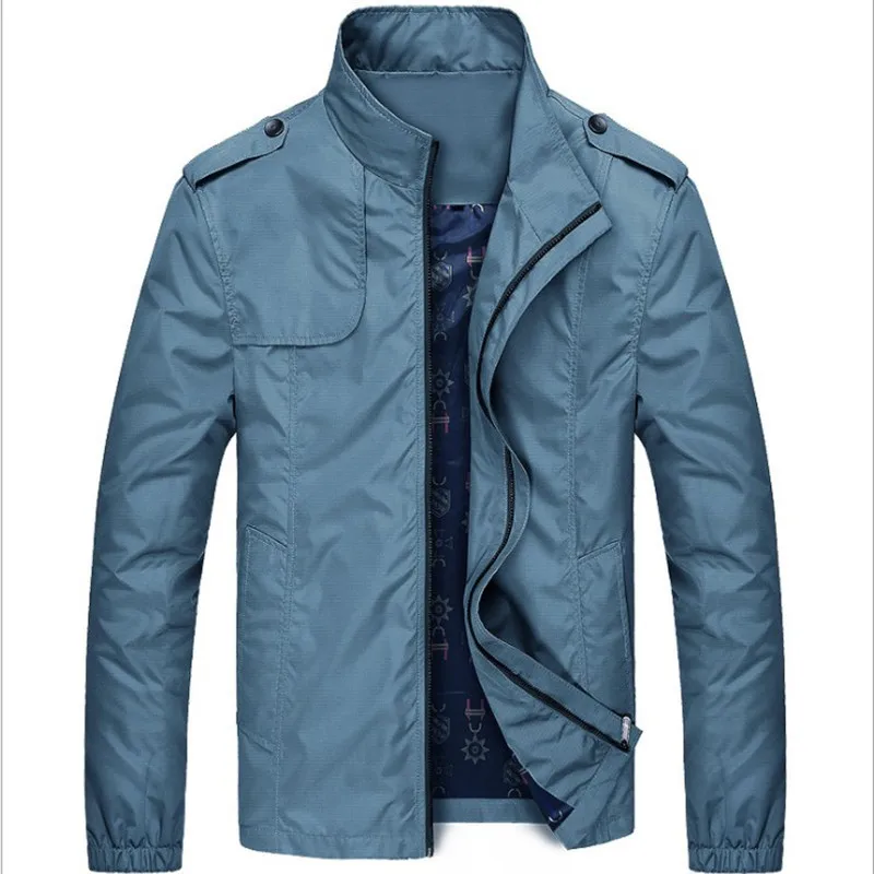 

2021 Spring Autumn New Casual Stand-up Collar Jackets Men Large Size Pocket Coats for Male Hiking Zipper Windproof Men Jackets