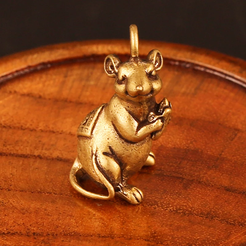 Lucky Mini Brass Figurines Rat Mouse Ornament Accessories Pendants Decoration Mini Brass Zodiac Rat Pendant
Lucky Mini Brass Figurines Rat Mouse Ornament Accessories Pendants Decoration Mini Brass Zodiac Rat Pendant