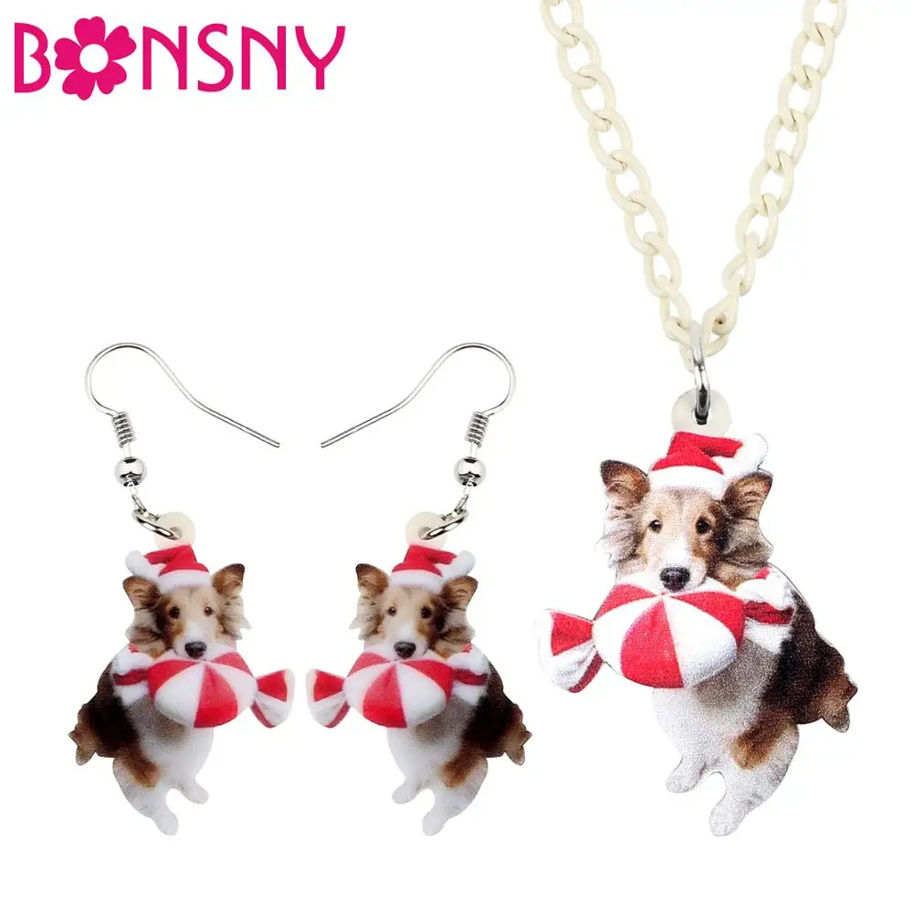 Bonsny Acrylic Christmas Candy Welsh Corgi Dog Jewelry Set Necklace Earrings Animal Jewelry Women Girls Charm Gifts 2019 Fashion
Bonsny Acrylic Christmas Candy Welsh Corgi Dog Jewelry Set Necklace Earrings Animal Jewelry Women Girls Charm Gifts 2019 Fashion