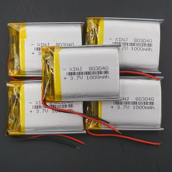 XINJ 5pcs 3.7V 1000mAh Li lithium polymer battery Li po cell 803040 For driving recorder Music player bluetooth earphone speaker
XINJ 5pcs 3.7V 1000mAh Li lithium polymer battery Li po cell 803040 For driving recorder Music player bluetooth earphone speaker