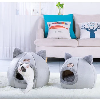 Pet cat nest Foldable cat bed with free cat cushion, cat nest self-heating indoor cat house with removable mattress 
Pet cat nest Foldable cat bed with free cat cushion, cat nest self-heating indoor cat house with removable mattress