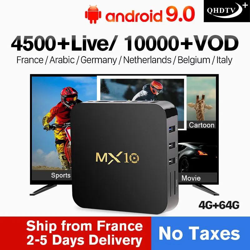 QHDTV Plus MX10 IPTV France Arabic Italy Spian Canada Android 9.0 4G+64G USB3.0 IPTV France Arabic Italy Spian Canada Code IPTV
QHDTV Plus MX10 IPTV France Arabic Italy Spian Canada Android 9.0 4G+64G USB3.0 IPTV France Arabic Italy Spian Canada Code IPTV