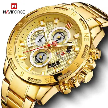 NAVIFORCE Men Watches Waterproof Stainless Steel Quartz Watch Male Chronograph Military Clock Wrist watch Relogio Masculino 
NAVIFORCE Men Watches Waterproof Stainless Steel Quartz Watch Male Chronograph Military Clock Wrist watch Relogio Masculino