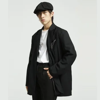 Male Vintage Fashion Streetwear Hip Hop Loose Suit Jacket Outerwear Men Chain Casual Loose Suit Blazer Coat
Male Vintage Fashion Streetwear Hip Hop Loose Suit Jacket Outerwear Men Chain Casual Loose Suit Blazer Coat