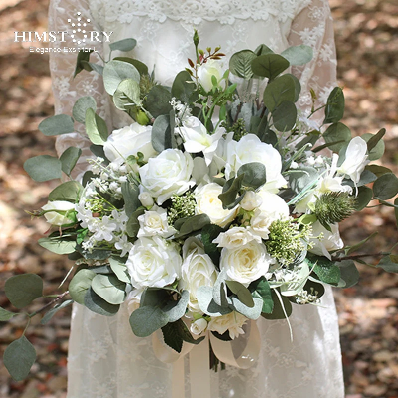 HIMSTORY Elegant Boho Wedding Bouquet White Roses Flowers Artificial Silk Floral Bridal Bridesmaid Wedding Accessories
HIMSTORY Elegant Boho Wedding Bouquet White Roses Flowers Artificial Silk Floral Bridal Bridesmaid Wedding Accessories