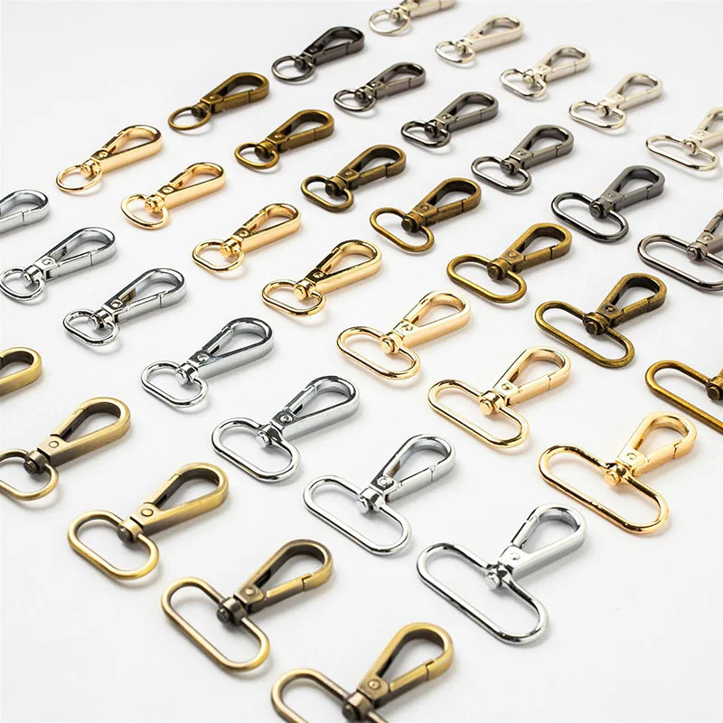 

50Pcs Metal Swivel Hook 12mm/15mm/20mm/25mm/32mm/38mm Lobster Clasp Webbing Snap Buckles For Bag Lanyard KeyChain DIY