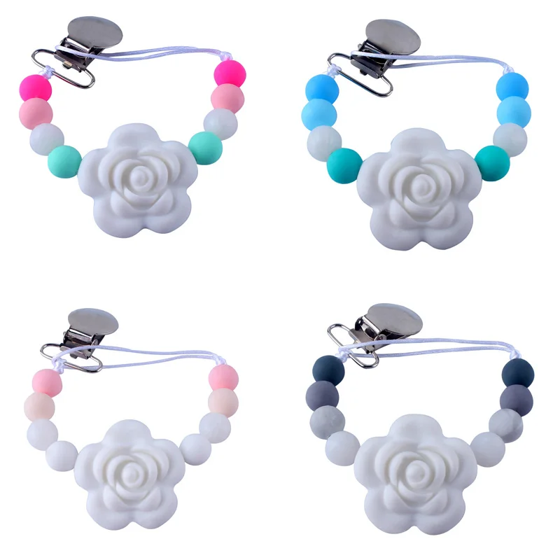 Silicone Pacifier Holder Nipple Chain Silicone Flower Pendant Dummy Clips Teether Soother Chain 4 Colors
Silicone Pacifier Holder Nipple Chain Silicone Flower Pendant Dummy Clips Teether Soother Chain 4 Colors