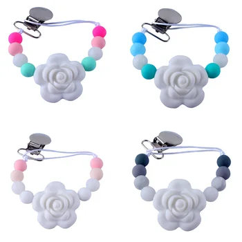 Silicone Pacifier Holder Nipple Chain Silicone Flower Pendant Dummy Clips Teether Soother Chain 4 Colors
Silicone Pacifier Holder Nipple Chain Silicone Flower Pendant Dummy Clips Teether Soother Chain 4 Colors