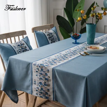FSISLOVER New Waterproof Decorative Table Cloth Stylish Blue Tablecloth Rectangular Dining High Quality Polyester Table Cover
FSISLOVER New Waterproof Decorative Table Cloth Stylish Blue Tablecloth Rectangular Dining High Quality Polyester Table Cover