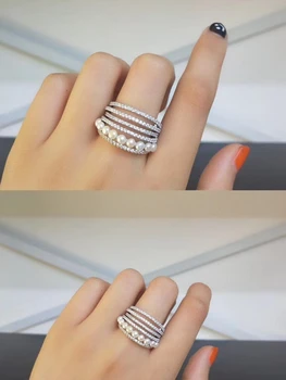 Fashion 925 Sterling Silver Freshwater Pearl Finger Ring Multi Circle Stackable Round Index Ring Women Fine Wedding Jewelry
Fashion 925 Sterling Silver Freshwater Pearl Finger Ring Multi Circle Stackable Round Index Ring Women Fine Wedding Jewelry