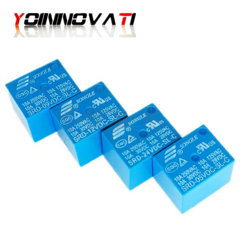 10 шт./лот реле SRD-05VDC-SL-C SRD-09VDC-SL-C SRD-12VDC-SL-C SRD-24VDC-SL-C 5В 9В 12В 24В 10A 250VAC 5PIN T73 | Обустройство