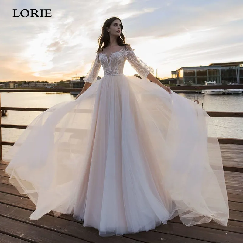 LORIE Lace Princess Wedding Dress Puff Sleeve A-Line Bridal Gowns Appliques Tulle Boho Wedding Gown Vestido de novia
LORIE Lace Princess Wedding Dress Puff Sleeve A-Line Bridal Gowns Appliques Tulle Boho Wedding Gown Vestido de novia
