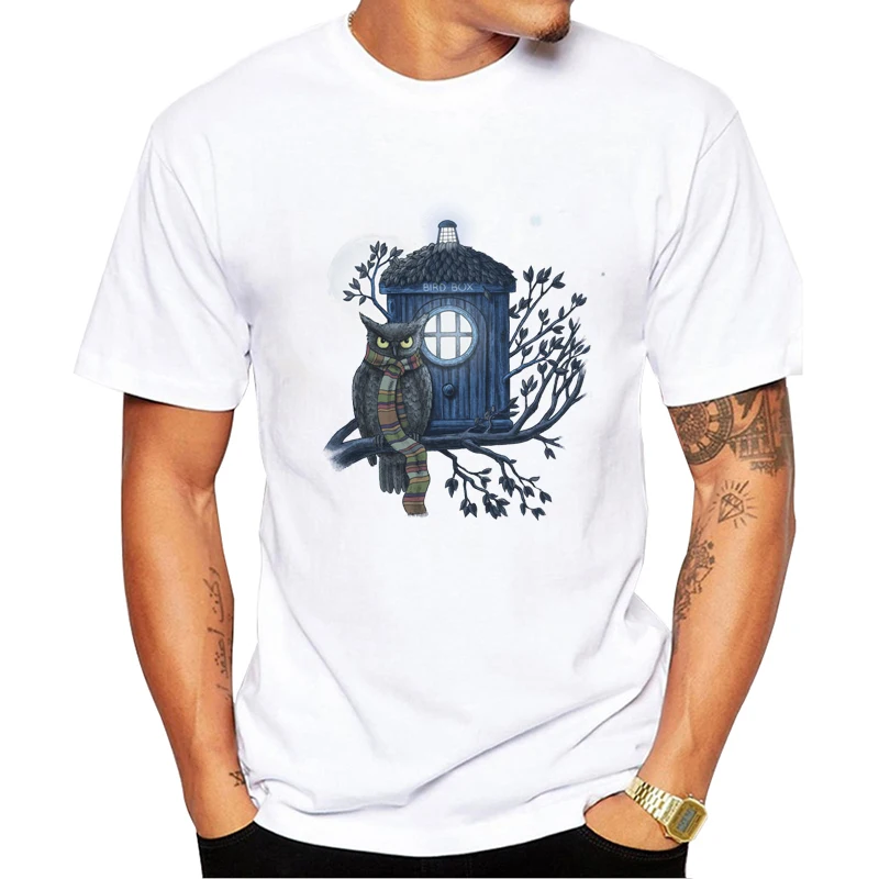 TEEHUB мужская летняя футболка с принтом Ночной Совы модные футболки коротким