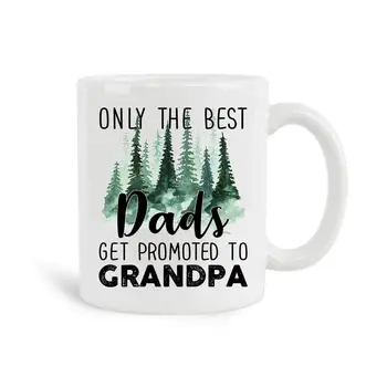 

Only The Best Dads Get Promoted To Grandpa Mug, 11 oz Ceramic White Coffee Mugs, Funny Birthday GiftsCoffee Mugs