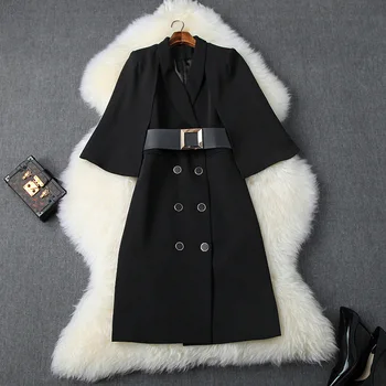 Black Dress Office Lady 2019 Women Autumn Winter New Notched Collar Cloak Sleeves Double Breasted Slim Belted Dress Knee Length
Black Dress Office Lady 2019 Women Autumn Winter New Notched Collar Cloak Sleeves Double Breasted Slim Belted Dress Knee Length