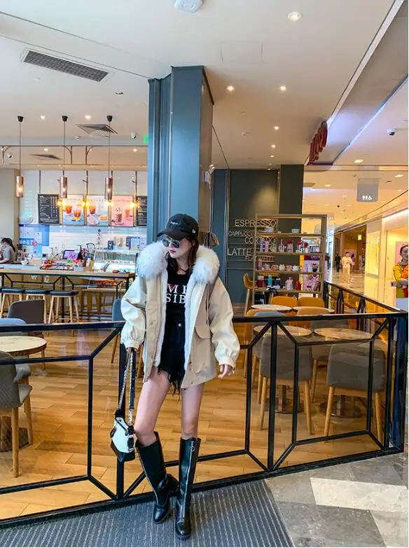 Excellent Natural rex rabbit fur lining parka real fur coat winter jacket women natural raccoon fur collar warm thick parkas tsr678 11 Excellent Natural rex rabbit fur lining parka real fur coat winter jacket women natural raccoon fur collar warm thick parkas tsr678 11