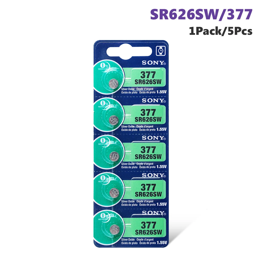 5pcs Sony Original 377 Sr626sw Sr626 Ag4 1.55v Silver Oxide - AliExpress