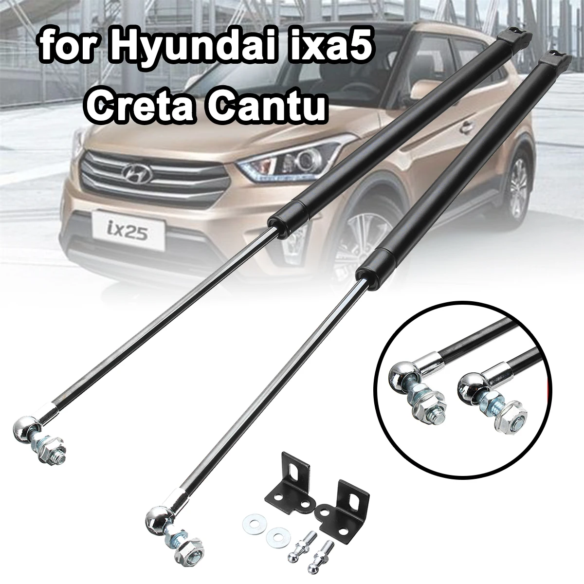Car Front Bonnet Hood Modify Gas Struts Lift Support Shock Damper Bars Car Accessories For Hyundai ix25 for Creta Cantu Absorber 
Car Front Bonnet Hood Modify Gas Struts Lift Support Shock Damper Bars Car Accessories For Hyundai ix25 for Creta Cantu Absorber