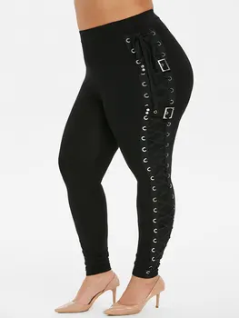 ROSE GAL Plus Size Lace Up Buckle Side High Waisted Pants Solid Skinny Gothic Pencil Pants Normal Length Elastic Leggings Women
ROSE GAL Plus Size Lace Up Buckle Side High Waisted Pants Solid Skinny Gothic Pencil Pants Normal Length Elastic Leggings Women
