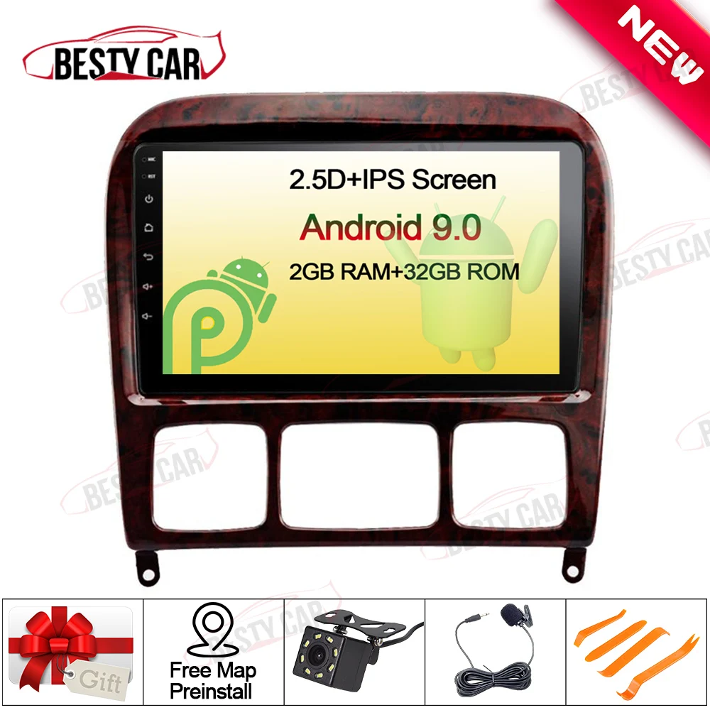 9" Android 9.0 Car Multimedia Player Stereo GPS for Mercedes Benz S class W220 S280 Navigation 2.5D+IPS Bluetooth DVR OBD2 A2DP
9" Android 9.0 Car Multimedia Player Stereo GPS for Mercedes Benz S class W220 S280 Navigation 2.5D+IPS Bluetooth DVR OBD2 A2DP