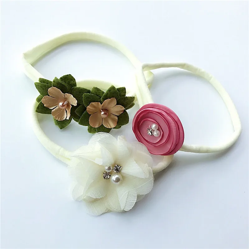 small flower baby nylon headbands newborn girls hair accessories (2)