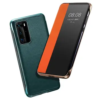 Electroplating Plain Pattern Mobile Phone Case for Huawei P40 Pro P40 Smart Touch View Window Genuine Leather flip Cover Funda
Electroplating Plain Pattern Mobile Phone Case for Huawei P40 Pro P40 Smart Touch View Window Genuine Leather flip Cover Funda