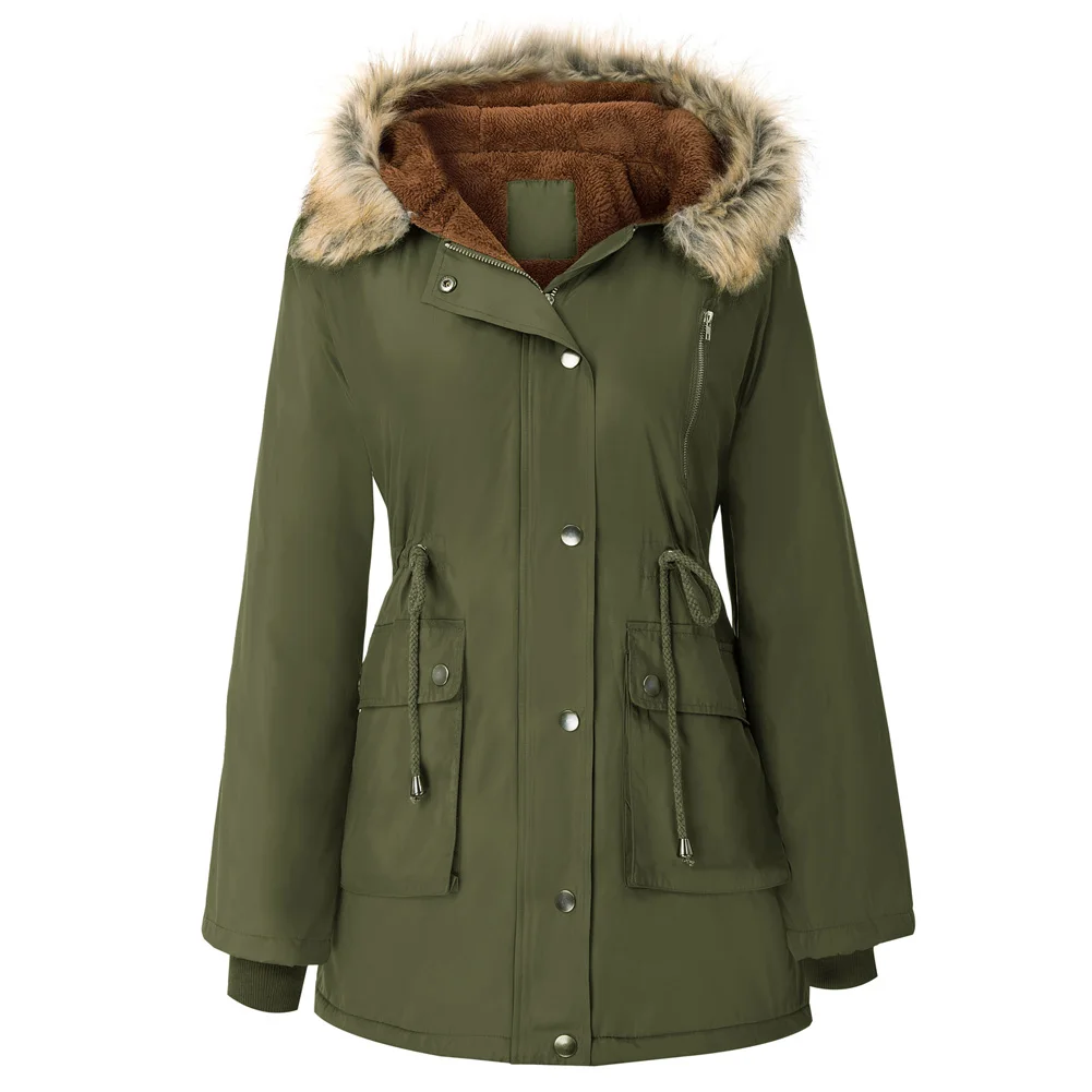 GRACE KARIN Womens Hooded Warm Winter Thicken Fleece Lined Parkas Long Coats Zip-up Padded Outerwear With Faux Fur Hood A30
GRACE KARIN Womens Hooded Warm Winter Thicken Fleece Lined Parkas Long Coats Zip-up Padded Outerwear With Faux Fur Hood A30