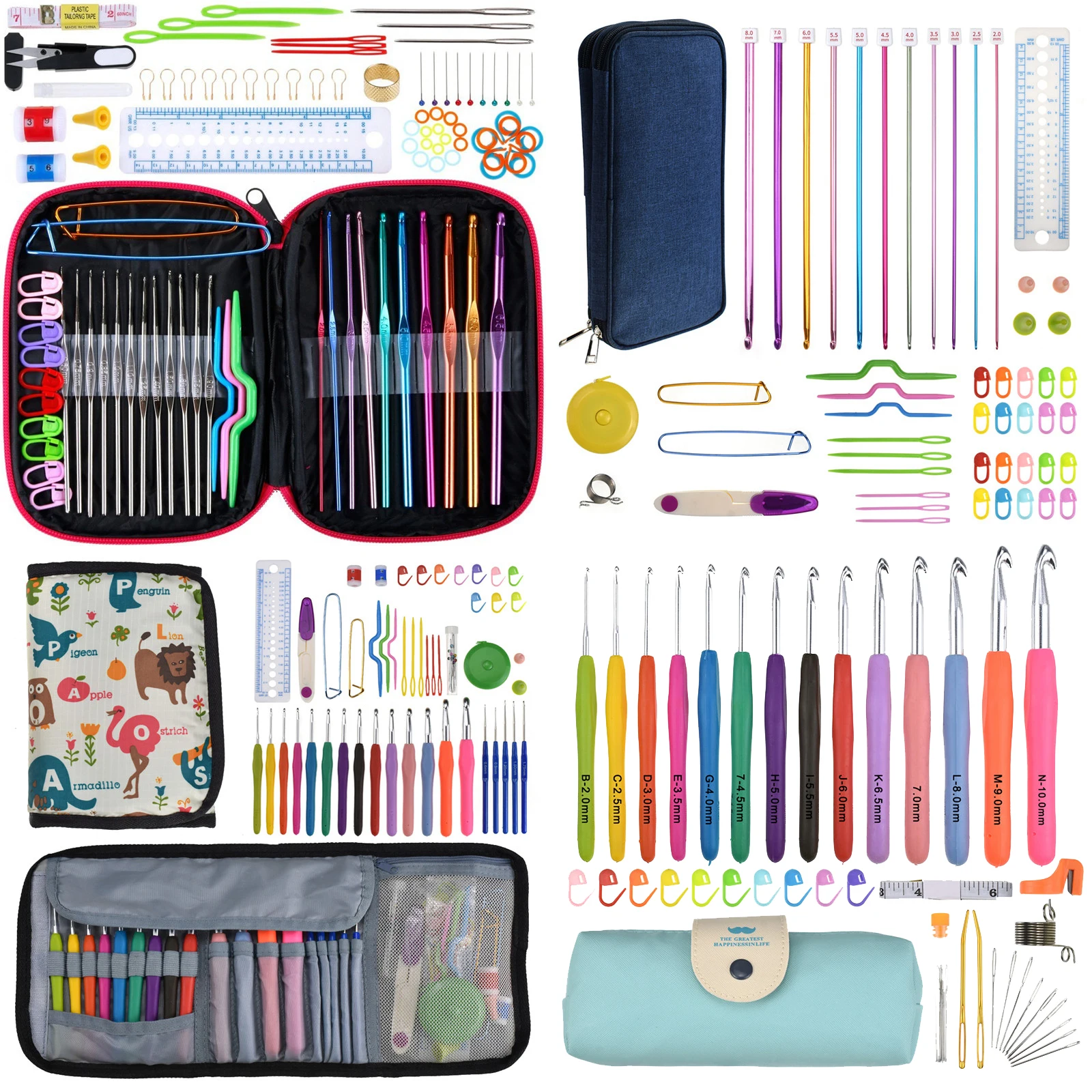 14 Styles Crochet Knitting Set With Case Knitting Needles Hook Set Scissors Rulers Sewing Tools Needles for Knitting
14 Styles Crochet Knitting Set With Case Knitting Needles Hook Set Scissors Rulers Sewing Tools Needles for Knitting