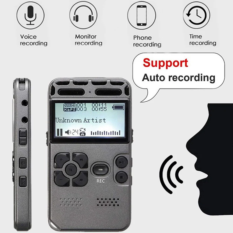 64GB Rechargeable LCD Digital Audio Sound Voice Recorder Portable Dictaphone MP3 Player OD889
64GB Rechargeable LCD Digital Audio Sound Voice Recorder Portable Dictaphone MP3 Player OD889