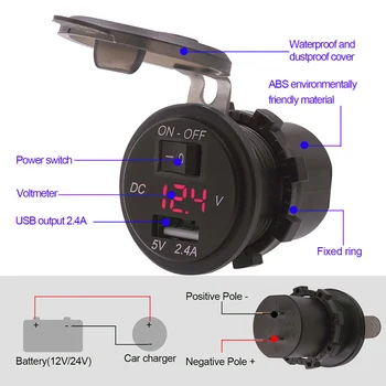 Vehemo DC 12-24V ON-OFF Switch Voltmeter Voltage Meter Motorcycles Durable Modified Boat Voltage Display LED Digital ATV
Vehemo DC 12-24V ON-OFF Switch Voltmeter Voltage Meter Motorcycles Durable Modified Boat Voltage Display LED Digital ATV