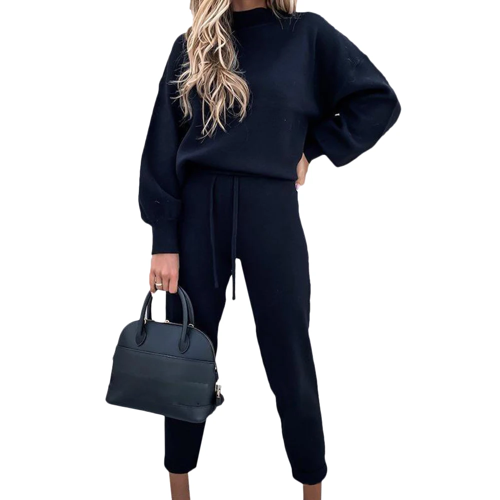 Solid Color Casual Suits for Women Stand Collar Long Sleeve Sweatshirt and Lace Uo Trousers Casual Two Piece Tracksuit Set
Solid Color Casual Suits for Women Stand Collar Long Sleeve Sweatshirt and Lace Uo Trousers Casual Two Piece Tracksuit Set