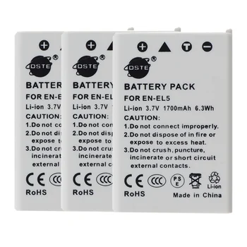 DSTE 3PCS EN-EL5 Battery for Nikon Coolpix 3700 4200 5200 7900 P3 P4 P6000 P530 S10 Digital Camera
DSTE 3PCS EN-EL5 Battery for Nikon Coolpix 3700 4200 5200 7900 P3 P4 P6000 P530 S10 Digital Camera