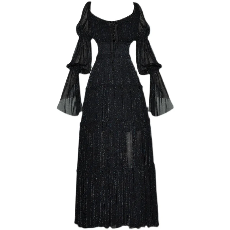 Long Dress Designer High Quality Women'S Square Collar Pile Up Sleeves Fashion Sexy Casual Elegant Vintage Chic Party Dresses
Long Dress Designer High Quality Women'S Square Collar Pile Up Sleeves Fashion Sexy Casual Elegant Vintage Chic Party Dresses