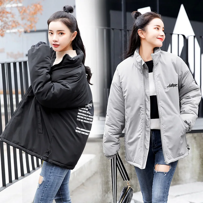 Photo Shoot 2019 Winter New Style Korean-style Loose-Fit Unisex Printed Cotton-padded Clothes Women's Thick Cotton Coat Baseball 
Photo Shoot 2019 Winter New Style Korean-style Loose-Fit Unisex Printed Cotton-padded Clothes Women's Thick Cotton Coat Baseball